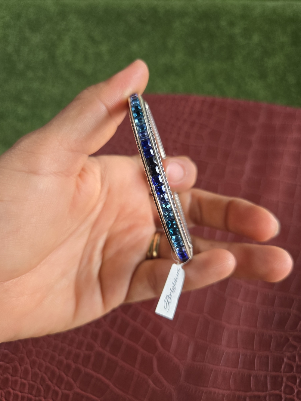 Blue Crystal Bangle Bracelet by Brighton